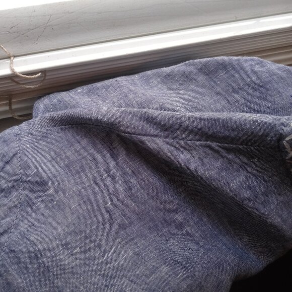 SIGRID OLSEN short sleeve button back linen top (M) - Picture 12 of 14